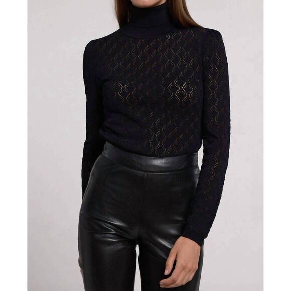 NEW GENERATION LOVE natasha pointelle sweater in black - Picture 3 of 6